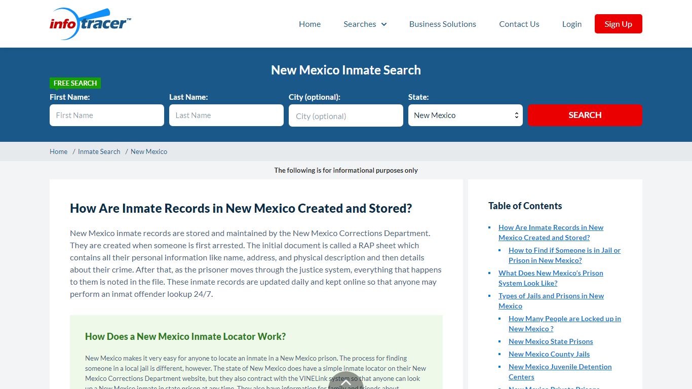New Mexico Inmate Locator & Inmate Search - Infotracer
